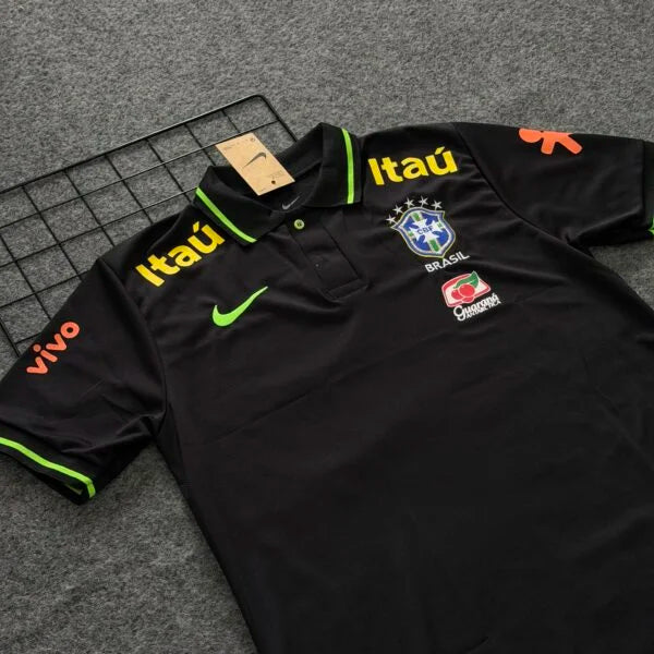 Camisa preta gola polo do Brasil 26/27