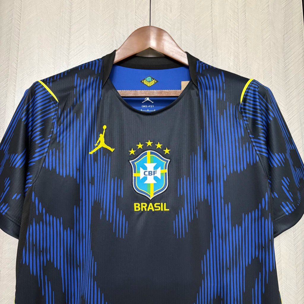 Camisa Seleção Brasil Away Copa 2026 - Masculina - Modelo Torcedor - Azul e Preta